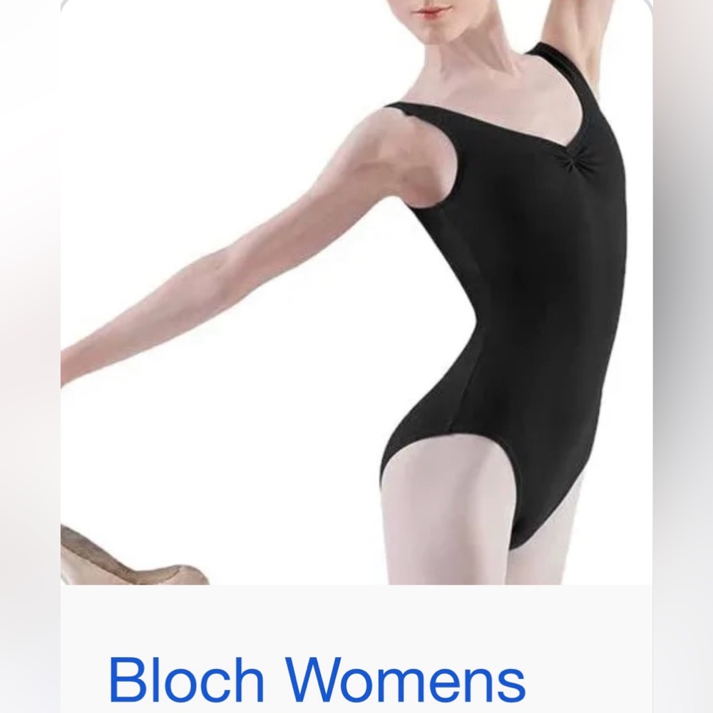Bloch Black Cross Back Bodysuit with Mesh Detailing